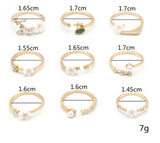 Bohemian Flower Pearl And Diamond 9-piece Ring Joint Ring-6