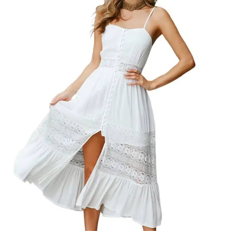 Elegant Cotton White Dresses for Every Occasion-as shown picture 4-9