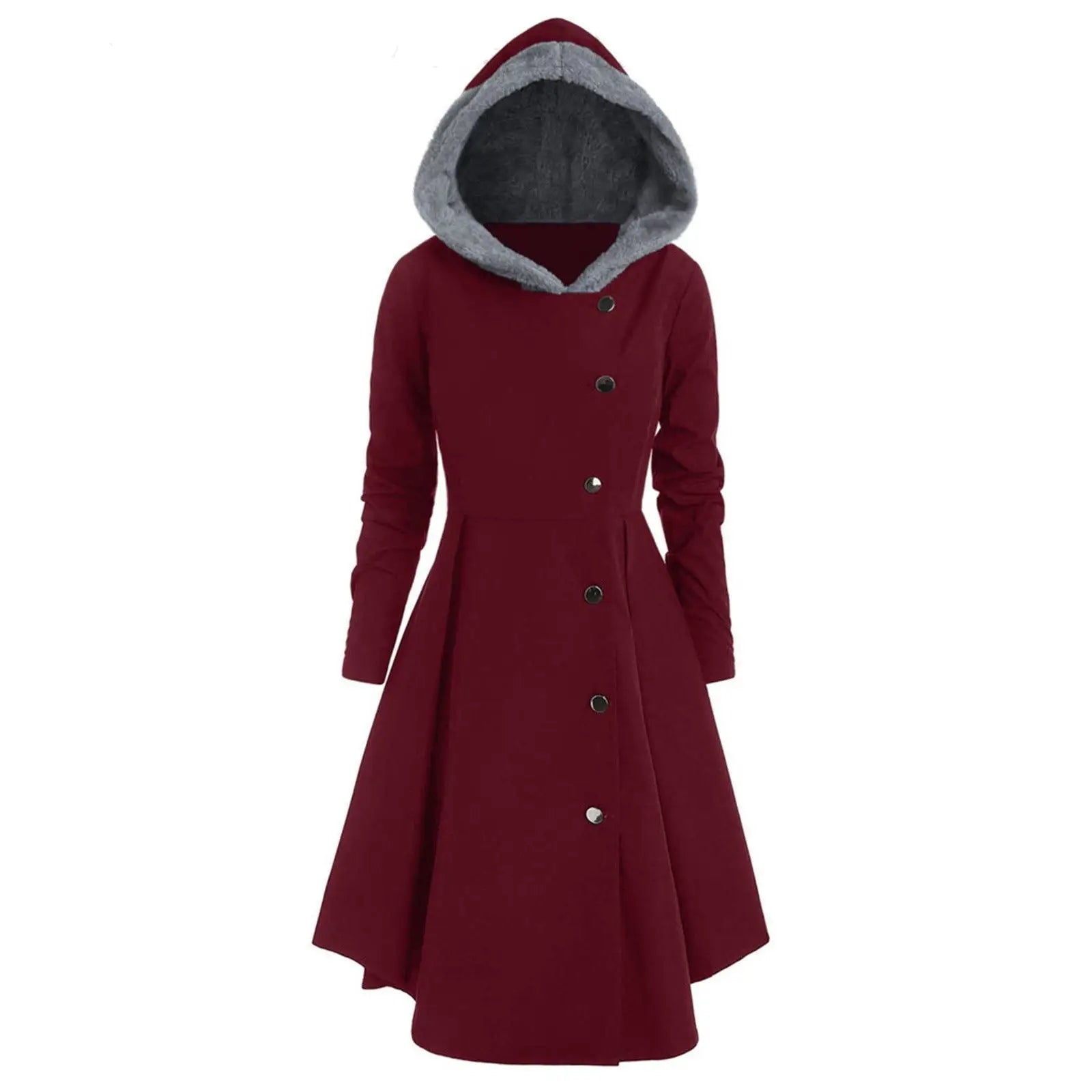 LOVEMI - Bombshell Christmas Trench Women's Long Hooded Coat Woman