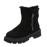 LOVEMI  Boots Black / 4 Lovemi -  Thick Plush Snow Boots Women Faux Suede Non-slip Winter Shoes