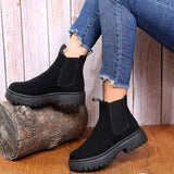 LOVEMI  Boots Black / 4 Lovemi -  Women Ankle Boots Solid Color Chunky Boots Autumn Winter Platform Shoes