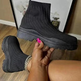 LOVEMI  Boots Black / 5 Lovemi -  Fashion Sock Boots Platform Chunky Heels Shoes Women