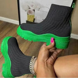 LOVEMI  Boots Green / 5 Lovemi -  Fashion Sock Boots Platform Chunky Heels Shoes Women