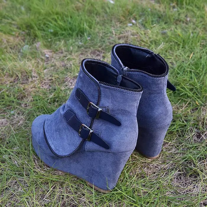 LOVEMI  Boots Grey / 4 Lovemi -  Female Booties With Wedge Heels Platform Boots Women Winter