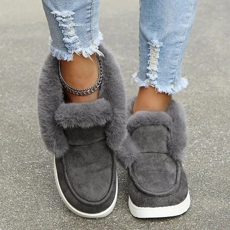 LOVEMI  Boots Grey / 4 Lovemi -  Snow Boots Warm Winter Shoes Plush Fur Ankle Boots Women