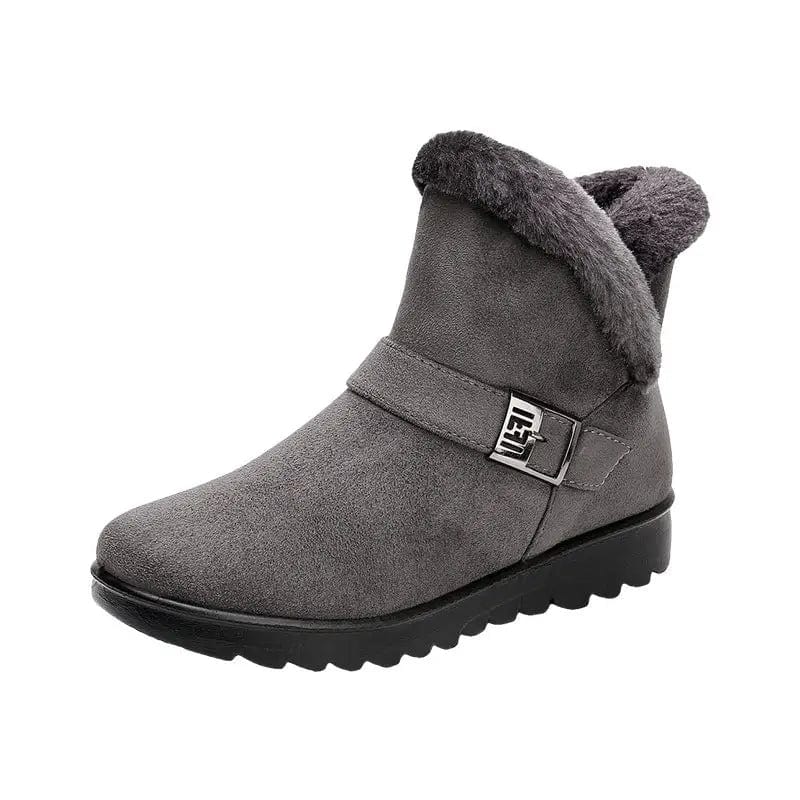 LOVEMI  Boots Grey / 4 Lovemi -  Winter Boots Women Warm Plush Snow Boots Zipper Comfort Flats Shoes