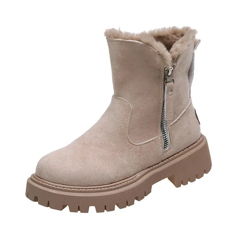 LOVEMI  Boots Khaki / 4 Lovemi -  Thick Plush Snow Boots Women Faux Suede Non-slip Winter Shoes