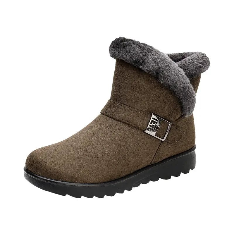 LOVEMI  Boots Khaki / 4 Lovemi -  Winter Boots Women Warm Plush Snow Boots Zipper Comfort Flats Shoes