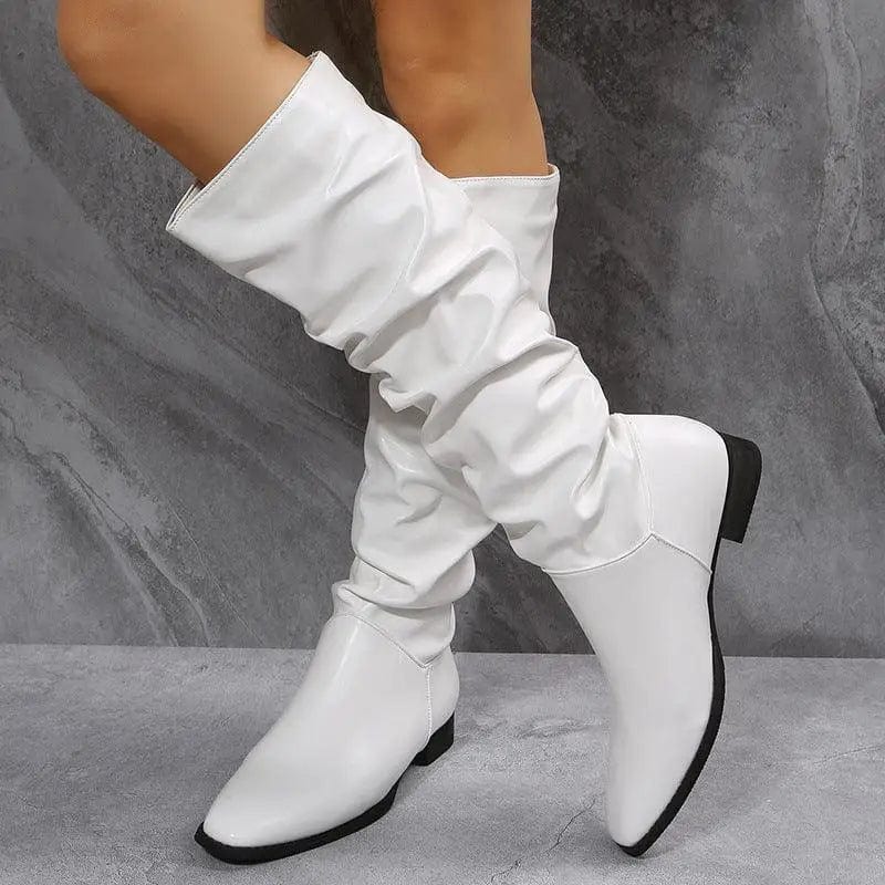 LOVEMI  Boots Lovemi -  Long Boots White Cowboy Boots Women Pointed Toe Shoes