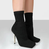 LOVEMI  Bottes Black / 5 Lovemi -  Mid Calf Boots Square-toe Thigh High Heel Shoes For Women