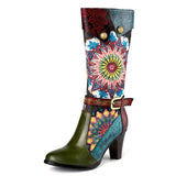 LOVEMI  Bottes Lovemi -  Handmade Retro Short Velvet High-heeled Boots Women