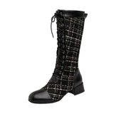 LOVEMI  Bottes Lovemi -  Spliced Lace-up High Boots For Women