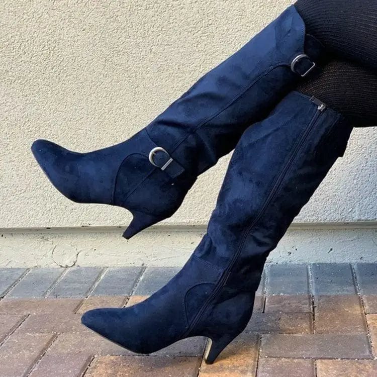 LOVEMI  Bottes Navy / 4 Lovemi -  Western Boots Winter Shoes Wide Calf Long Boots For Women