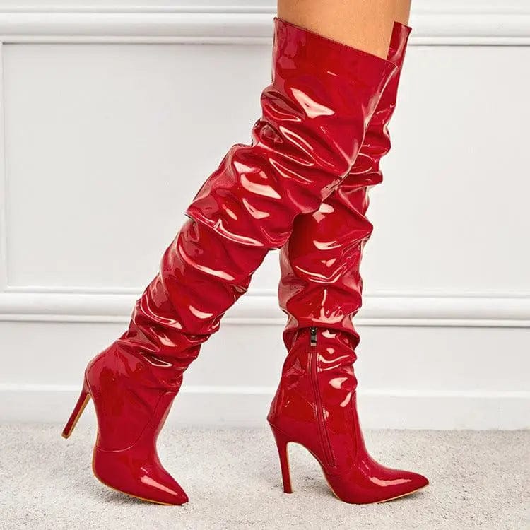 LOVEMI  Bottes Red / 4 Lovemi -  Knee High Long Boots Women Fashion Super High Heel Party
