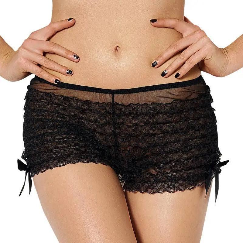 Briefs lace butterfly sexy lingerie-Black-5