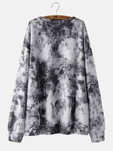 LOVEMI - Butterfly Print Long-Sleeved Round Neck Bottoming Sweater