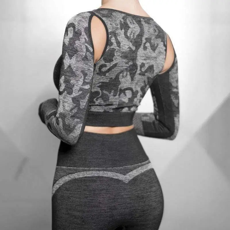 LOVEMI - Camouflage yoga clothes top