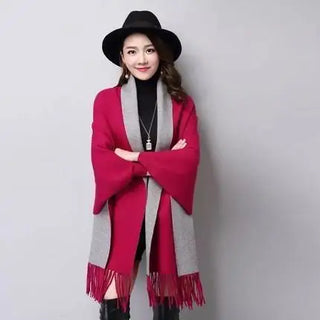 LOVEMI - Cape cloak imitation cashmere shawl scarf