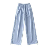 LOVEMI  cargo Sky blue / S Lovemi -  Women's Drawstring Striped Quick-drying Casual Pants