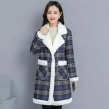 Cashmere Like Thickened Medium Length Cotton Padded Jacket-Denim-6