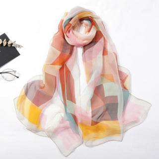 Casual Colorful Triangle Geometric Light And Delicate Silk