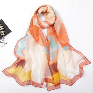 Casual Colorful Triangle Geometric Light And Delicate Silk