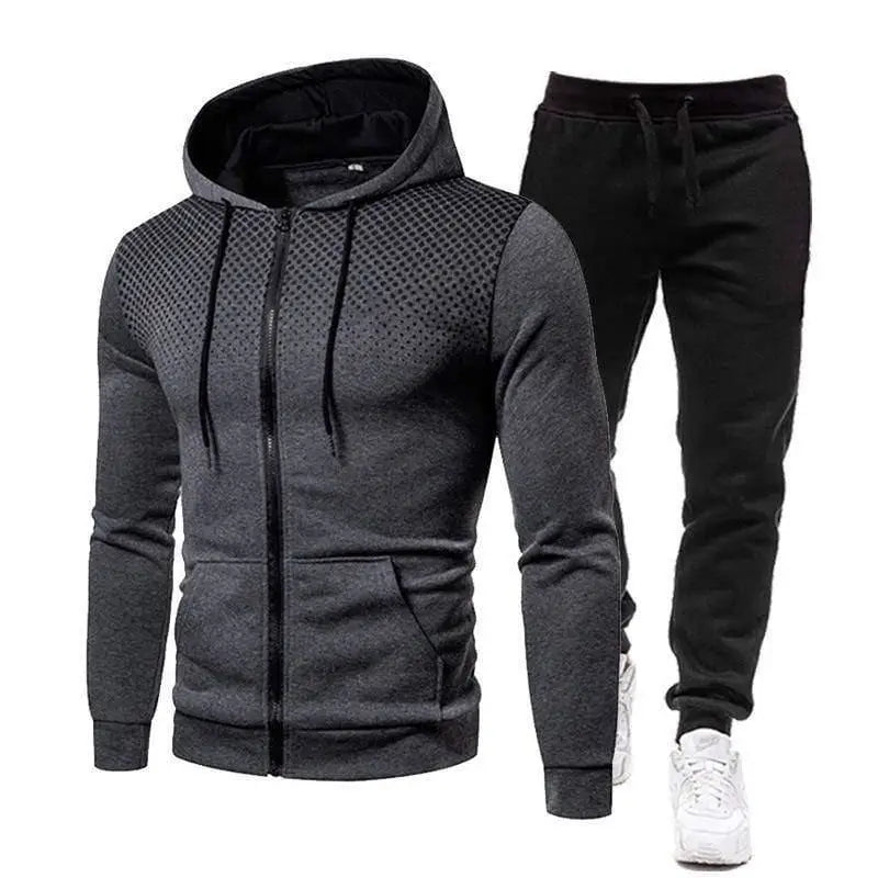 LOVEMI - Casual Fashion Hooded Jacket Mens Suit