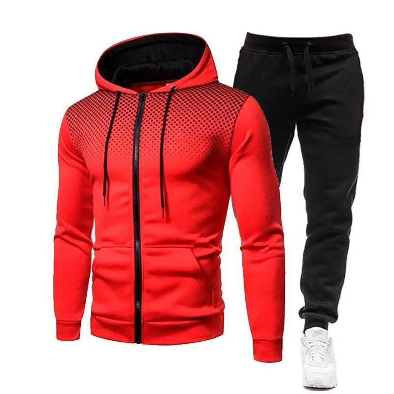 LOVEMI - Casual Fashion Hooded Jacket Mens Suit