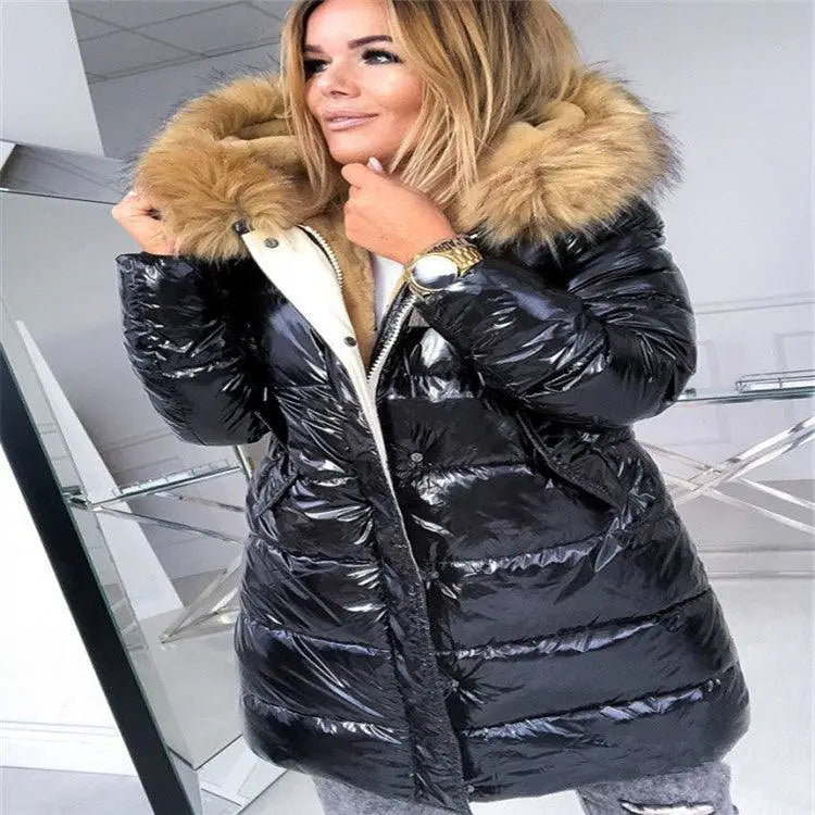 LOVEMI - Casual Fashion Warm Women's Fit Solid Color Cotton Coat