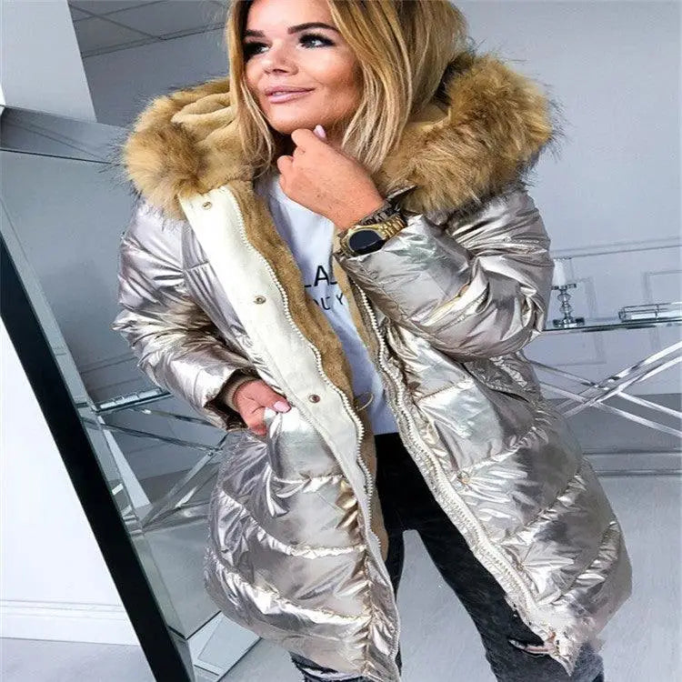 LOVEMI - Casual Fashion Warm Women's Fit Solid Color Cotton Coat