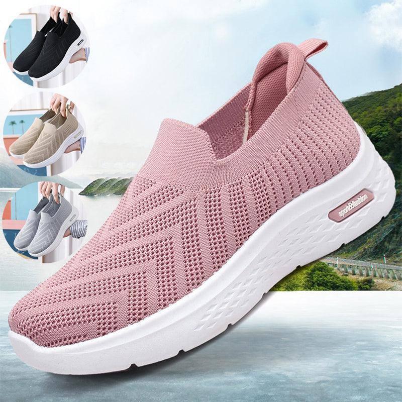 Casual Mesh Shoes Sock Slip On Flat Shoes For Women Sneakers-1