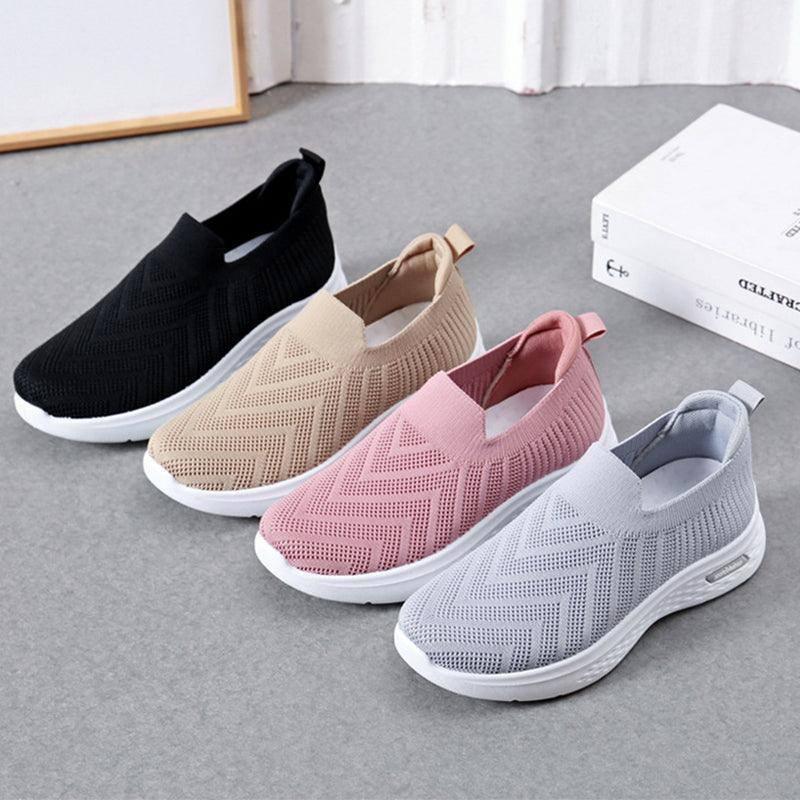 Casual Mesh Shoes Sock Slip On Flat Shoes For Women Sneakers-10
