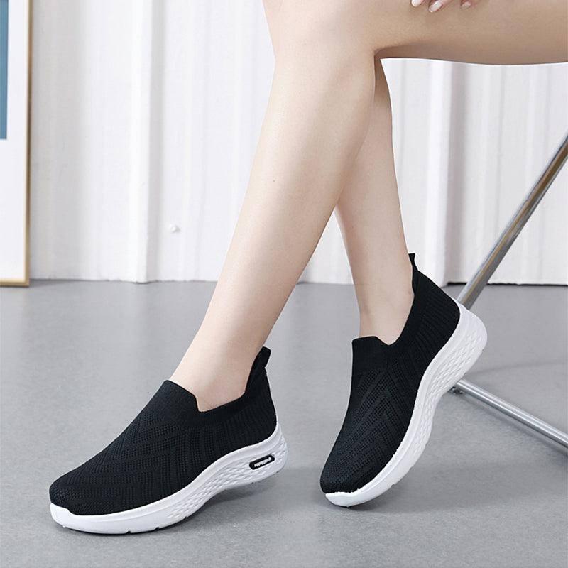 Casual Mesh Shoes Sock Slip On Flat Shoes For Women Sneakers-3
