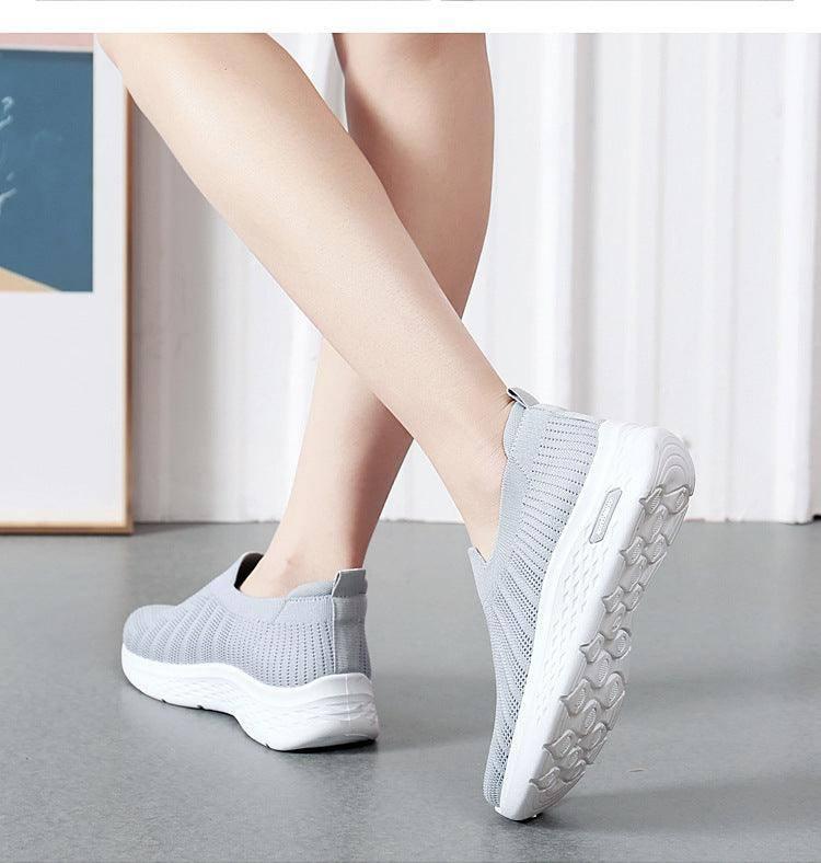Casual Mesh Shoes Sock Slip On Flat Shoes For Women Sneakers-6
