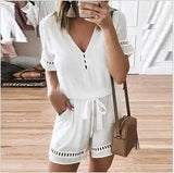 Casual pants fashion jumpsuit-White-3