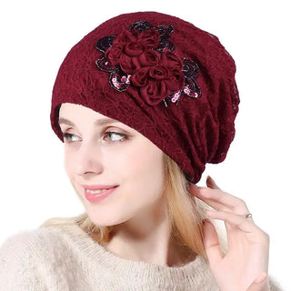 LOVEMI - Casual Thin Lace Flower Pullover Hat