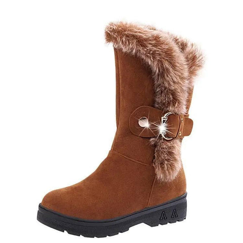 Casual Warm Winter Snow Boots Women-Brown-7