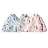 LOVEMI - Chaos Tie Dyed Stand Collar Cashmere Coat For Men And Women