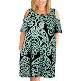 Big size 9XL Dress for Fat MM 2023 Woman Summer dress Loose plus size dresses off the shoulder women clothing 9XL dress vestidos-green flowers-12