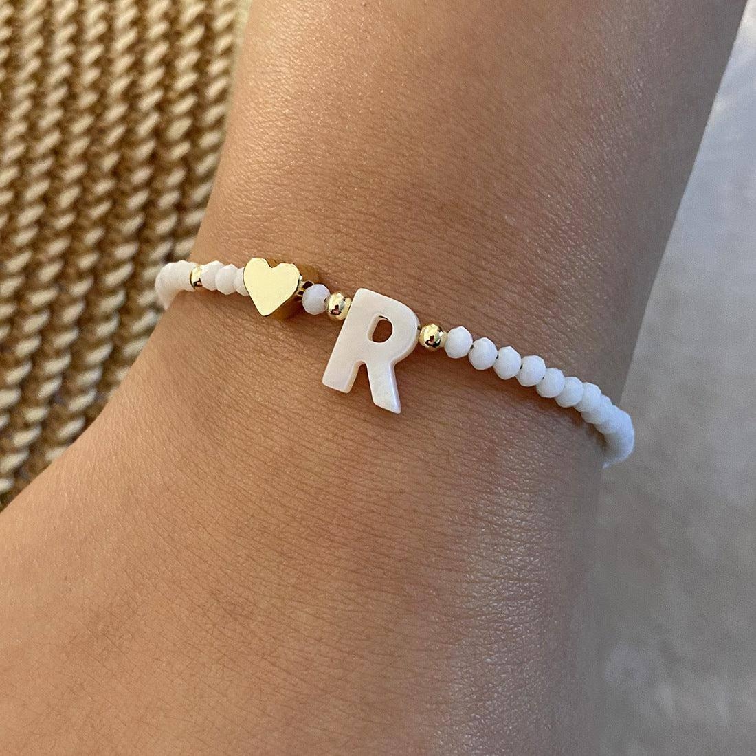 Chic Custom Letter Bead Bracelets - Personalized Jewelry-R-24