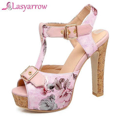 Chic Floral High Heel Sandals for Evening Wear-1