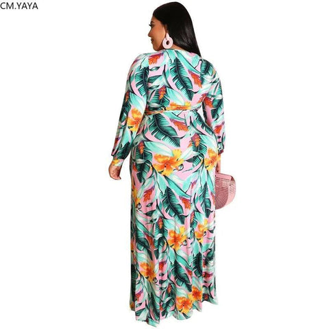 Chic Plus-Size Animal Print Maxi Dress for Women-4