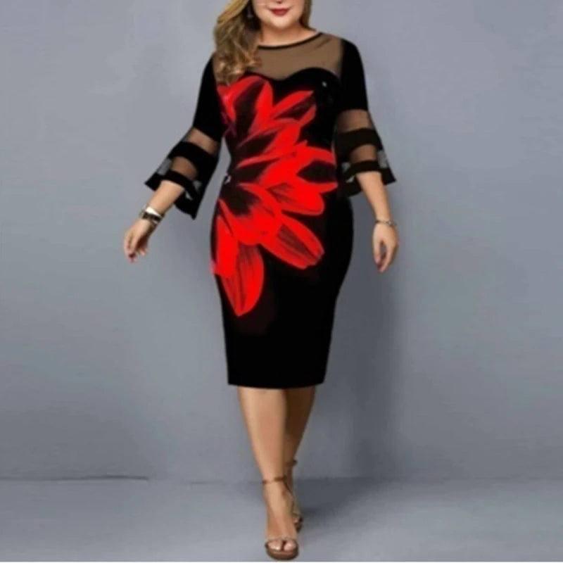 Chic Plus-Size Midi Dress: Elegant & Trendy-5