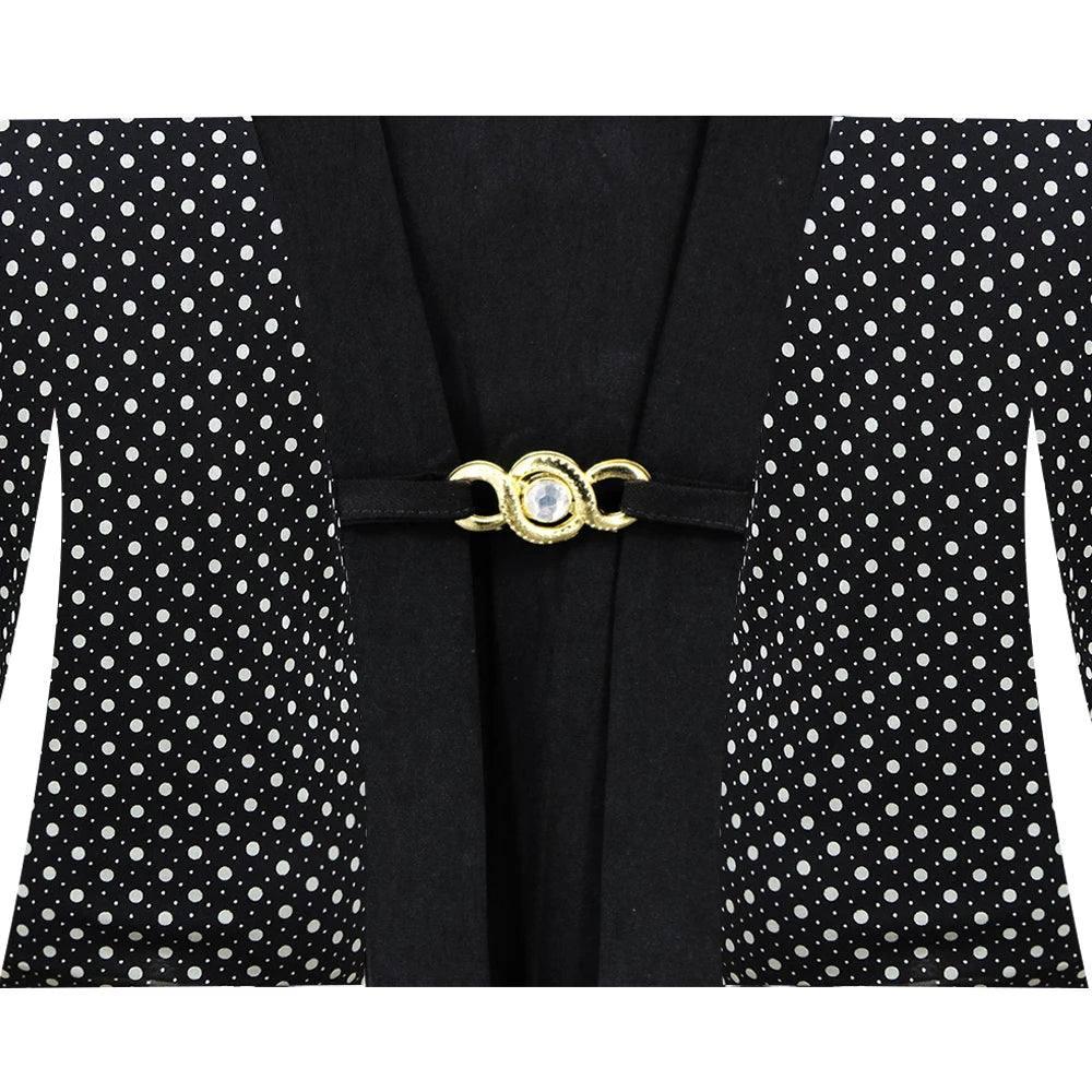 Chic Polka Dot Blazer for Women - Elegant Office Wear-5