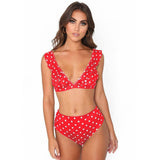 LOVEMI - Chic Polka Dot High-Waisted Bikinis for Timeless Beach Style