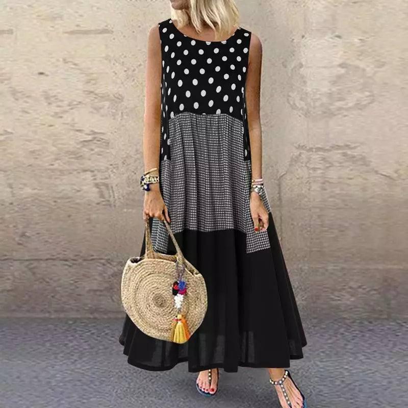 Chic Polka Dot Maxi Dress | Trendy Summer Fashion-Style 1 Red-1