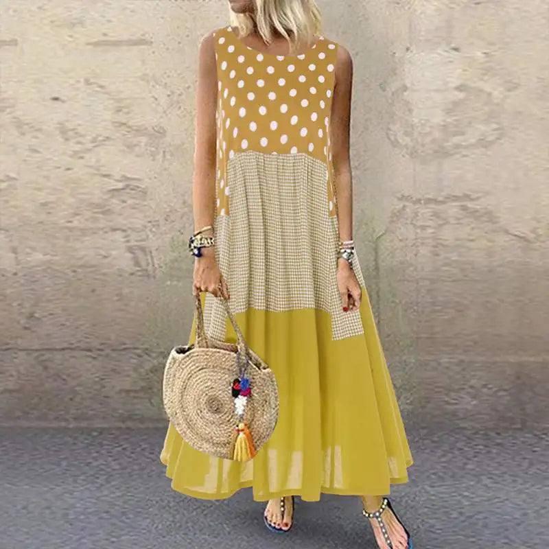 Chic Polka Dot Maxi Dress | Trendy Summer Fashion-Style 1 Red-5