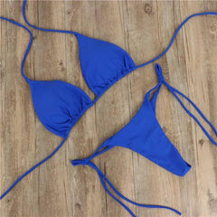 Chic Red Bikini Set: Trendy Swimwear for Stylish Beach Days-Blue-2