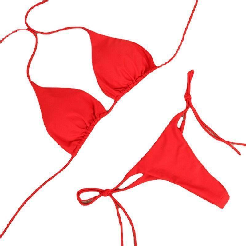 Chic Red Bikini Set: Trendy Swimwear for Stylish Beach Days-7