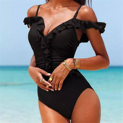 Chic Ruffle One-Piece Swimsuit: Summer Beachwear Essentials-1